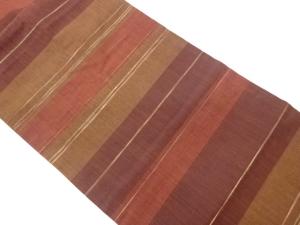 手織り紬横段模様織出し名古屋帯